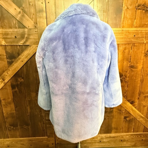 Donna Salyer’s Fabulous Furs Periwinkle Le Mink Faux Fur Coat & Bucket Hat Sz XL - Picture 6 of 12